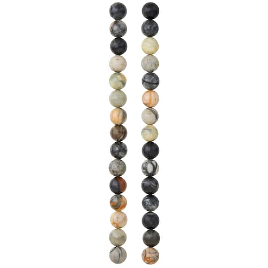 12 Pack: Picasso Jasper Round Beads by Bead Landing™, 8mm